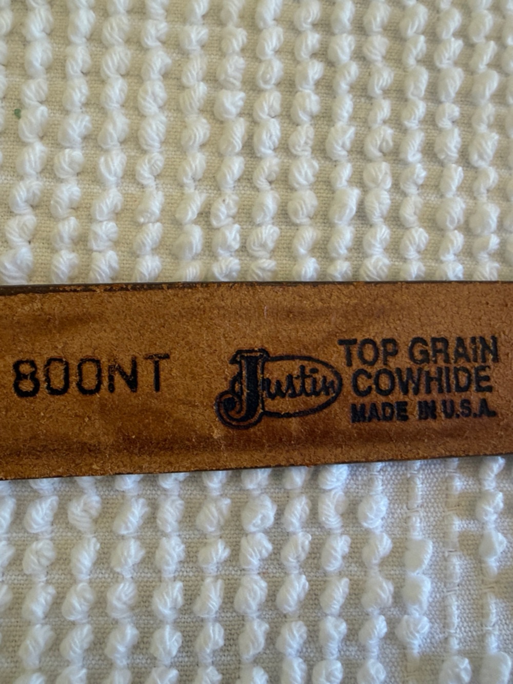 Justin leather belt stamped Top Grain Cowhide